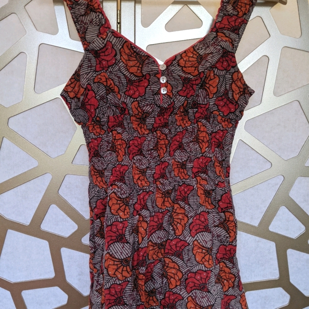 Free People boho fan batik sleeveless cotton top